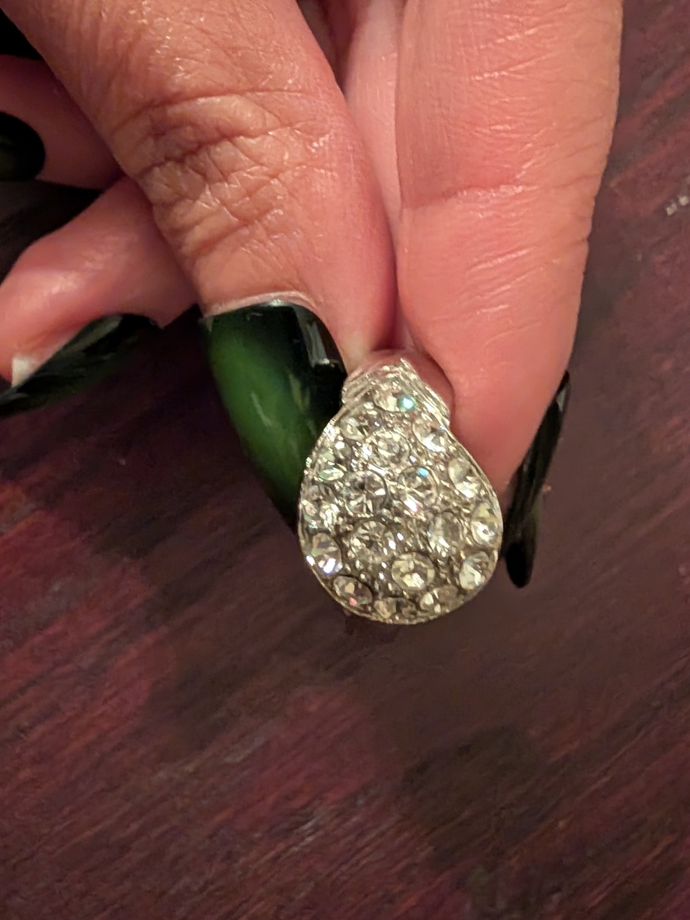 Teardrop Cluster Ring, Stamped 18k